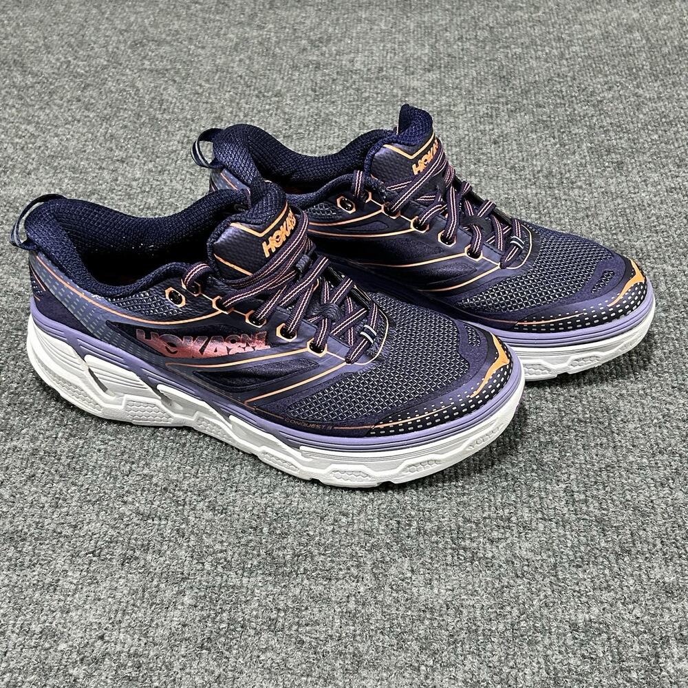 Hoka One One Women's Conquest 3 Running Shoes Size 9.5 Purple Orange 1009643